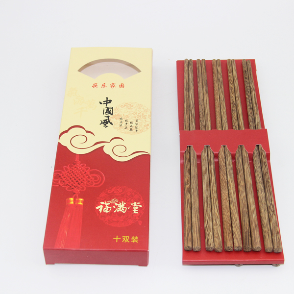 中国风鸡翅木筷子十双装